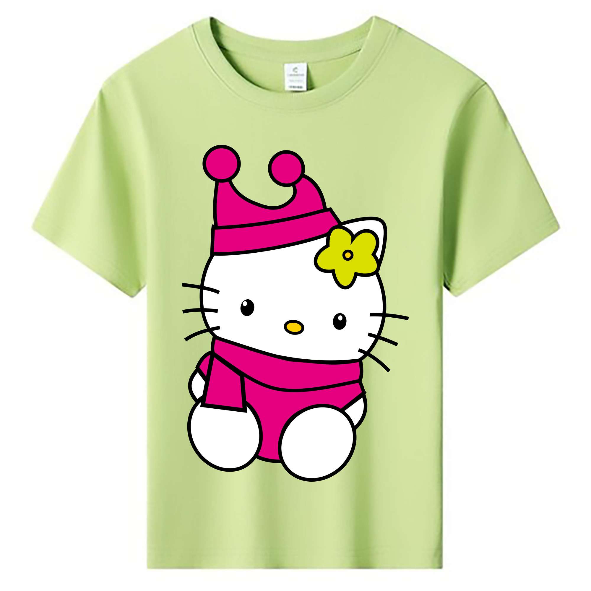 （画像用） Hello Kitty ハローキティ 綿100％キッズTシャツ（フロントプリント）